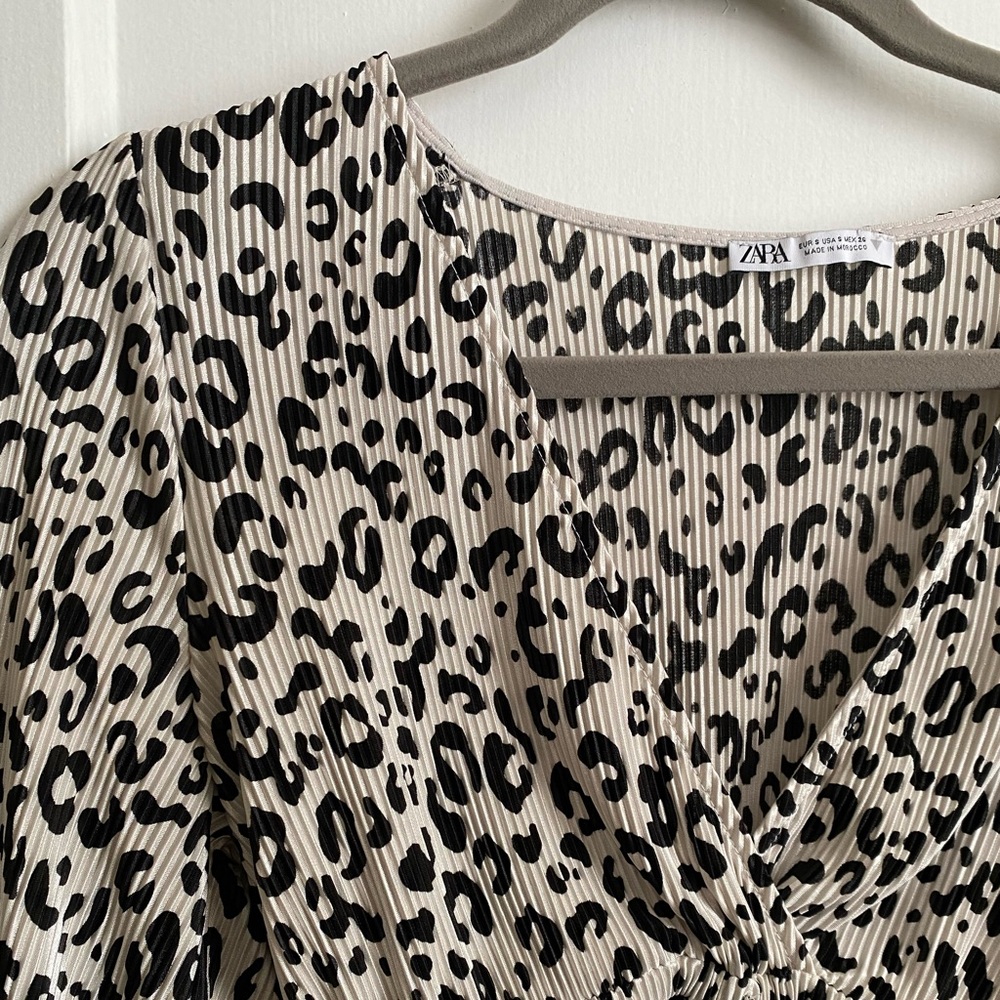 Zara Long Sleeve Zebra Print Top